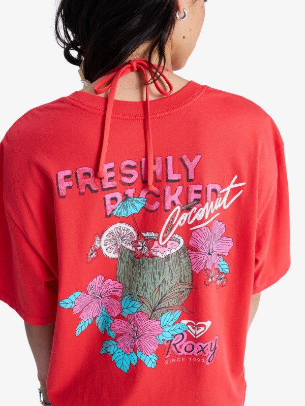 Hangloose Poster T-Shirt à manches courtes Rouge Femme
