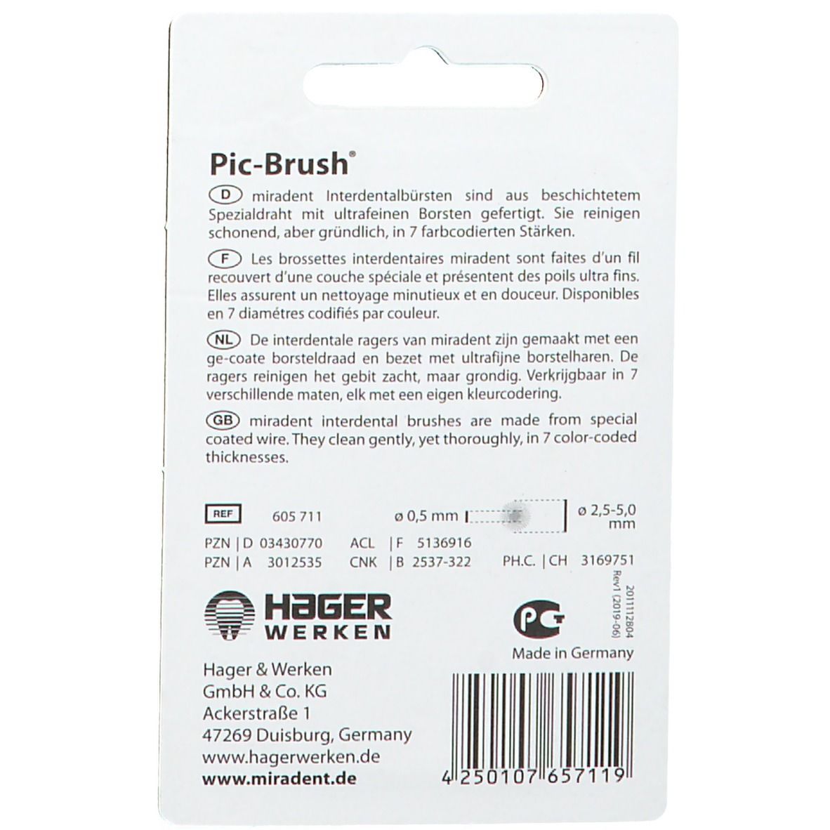 miradent Pic-Brush® Ersatz-Interdentalbürsten orange konisch 2,5 - 5,0 mm