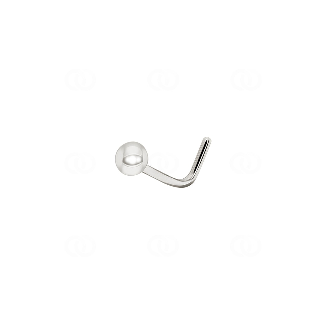 Nasenpiercing Winkel 750/18 K Weissgold