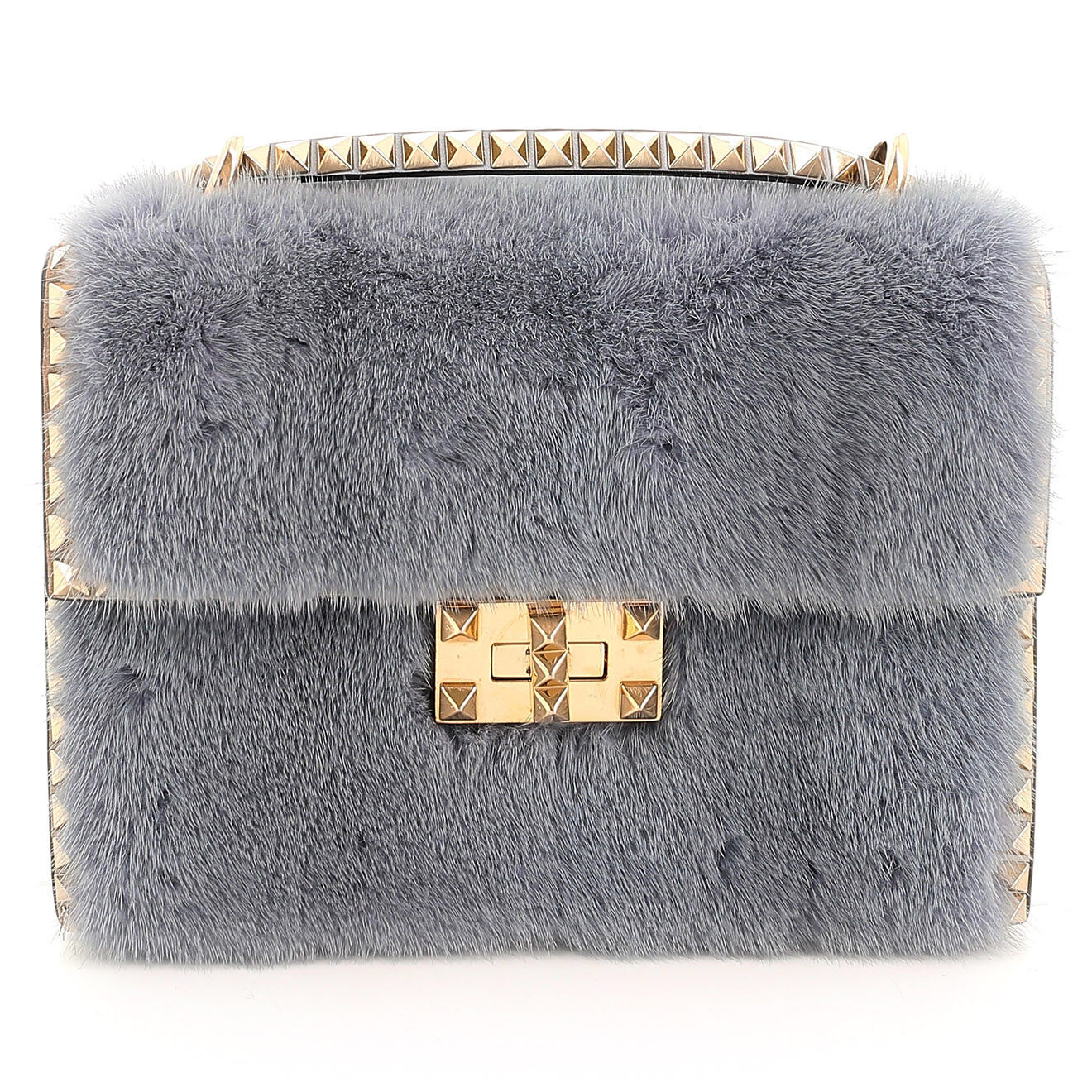 Valentino Sac bandoulière Rockstud bi-matière bleu Etat: Parfait état - Longueur 21 cm