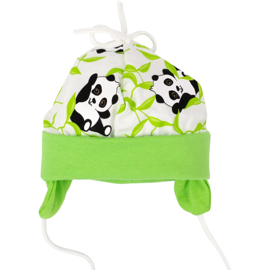 Baby Sweets 3tlg Set Strampler + Shirt + Mütze Happy Panda grün weiß