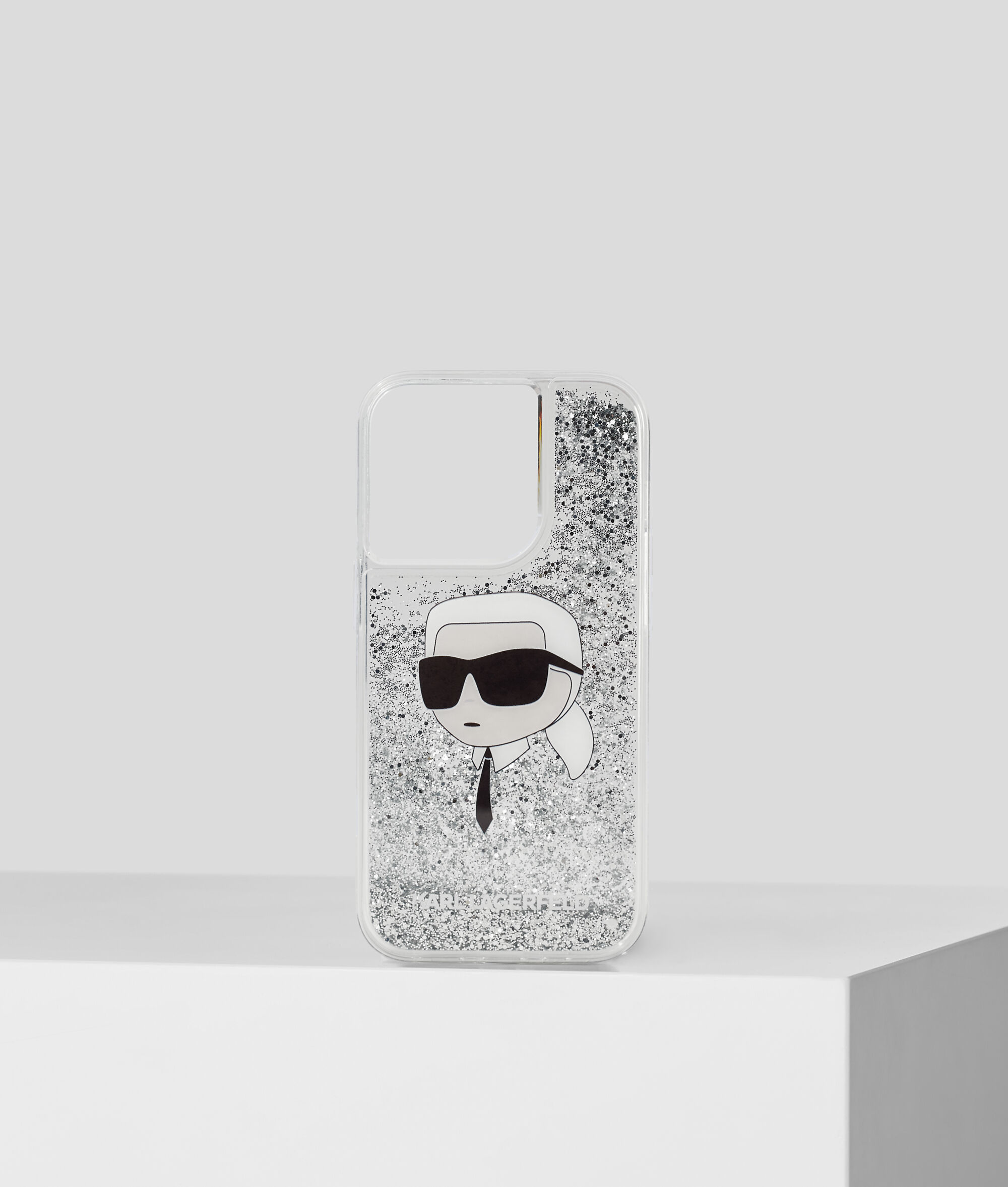 Coque Karl en gel pailleté pour iPhone 14 Pro