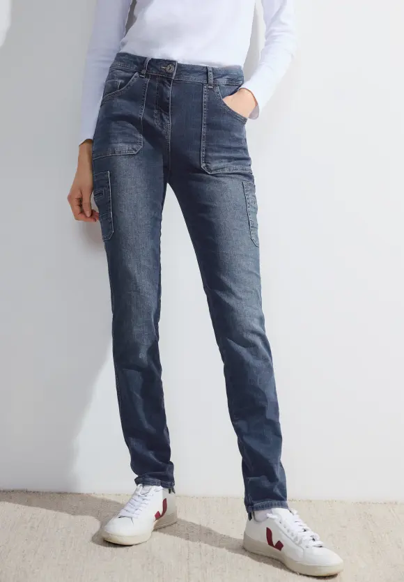 Casual fit Jeans - mid blue used wash