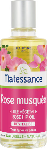 Natessance Huile Végétale Rose Musquée Revitalise Tous Types De Peaux Flacon 100ml