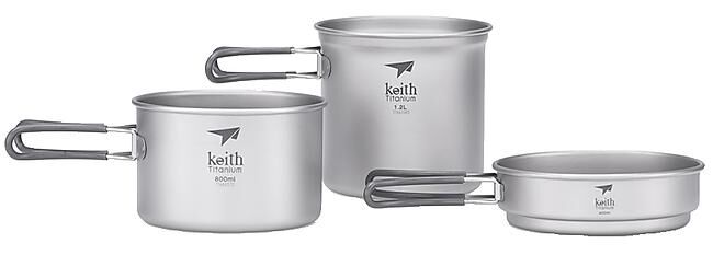 KEITH TITANIUM - SET DE CASSEROLES TITANE 3 PIECES