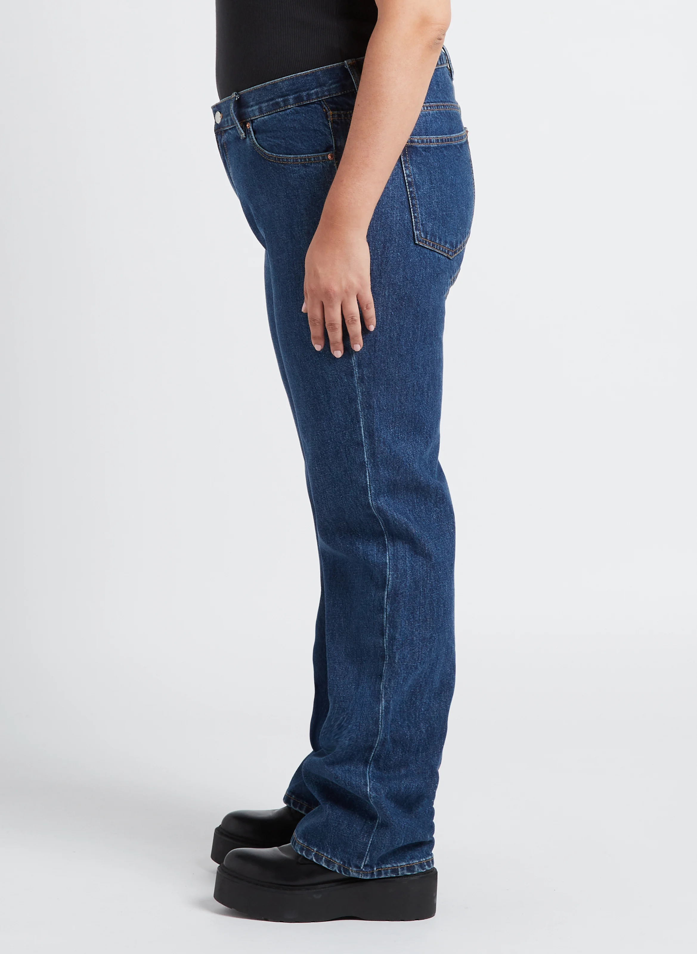 Jean droit en coton | Bleu