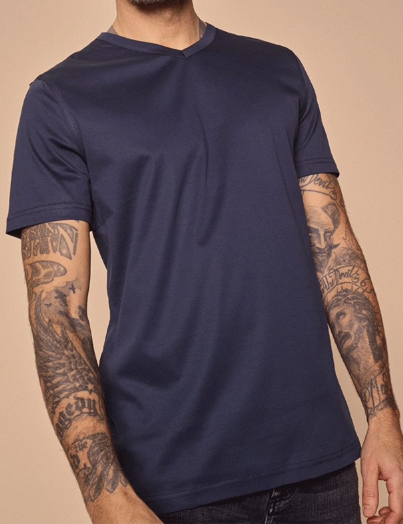 MOS MOSH T-SHIRT COL V PERRY CRUNCH NAVY