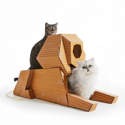 Casa Esfinge Poopy Cat da Landmarks, marrom/amarela