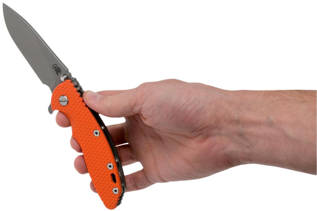 Rick Hinderer XM18 3,5” Slicer Working Finish, Orange G10