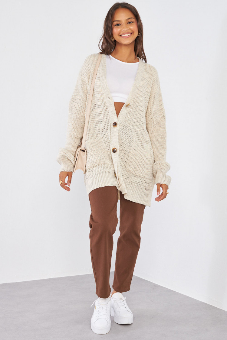 Gilet en maille beige
