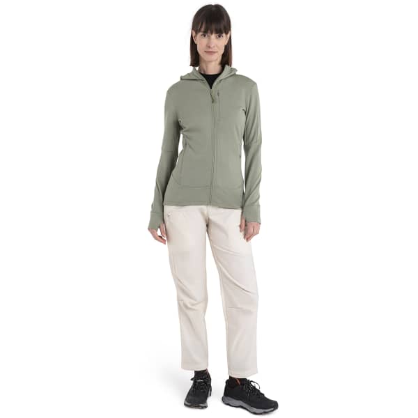 Veste polaire randonnée ICEBREAKER W MERINO 260 QUANTUM IV LS ZIP HOODIE LICHEN