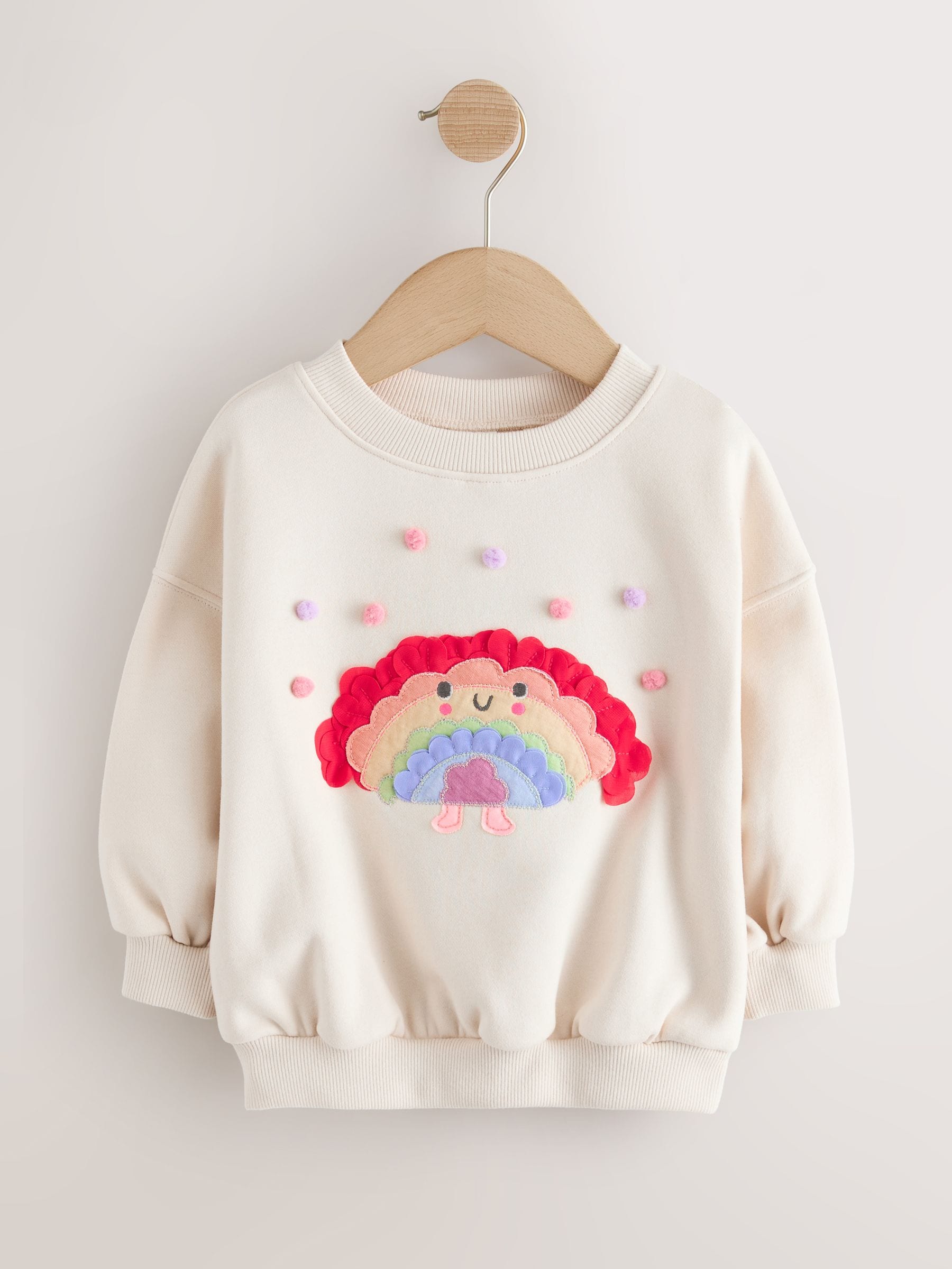 Crème Regenboog Taco - Sweatshirt met ronde hals (3 mnd-7 jr)