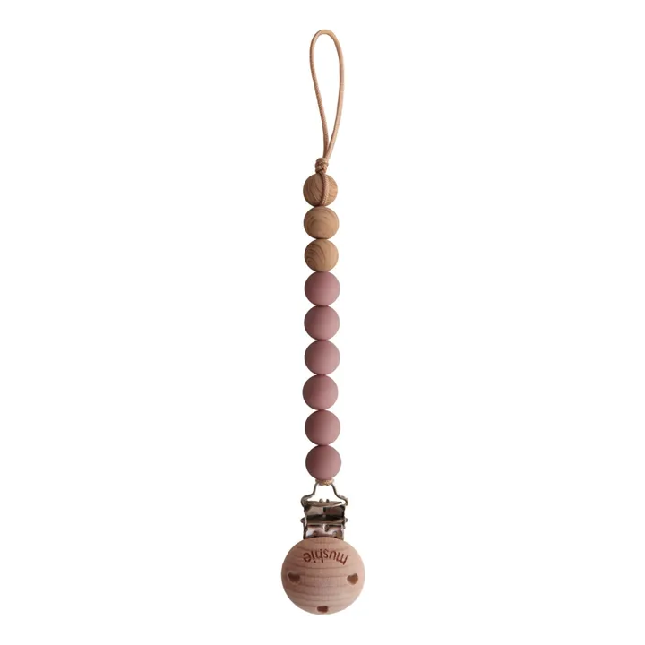 Mushie Attache-tétine Eva | Vieux Rose