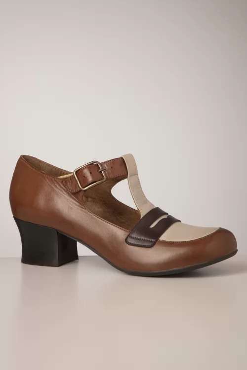 Miz Mooz Fancie T-Strap pumps in brandy