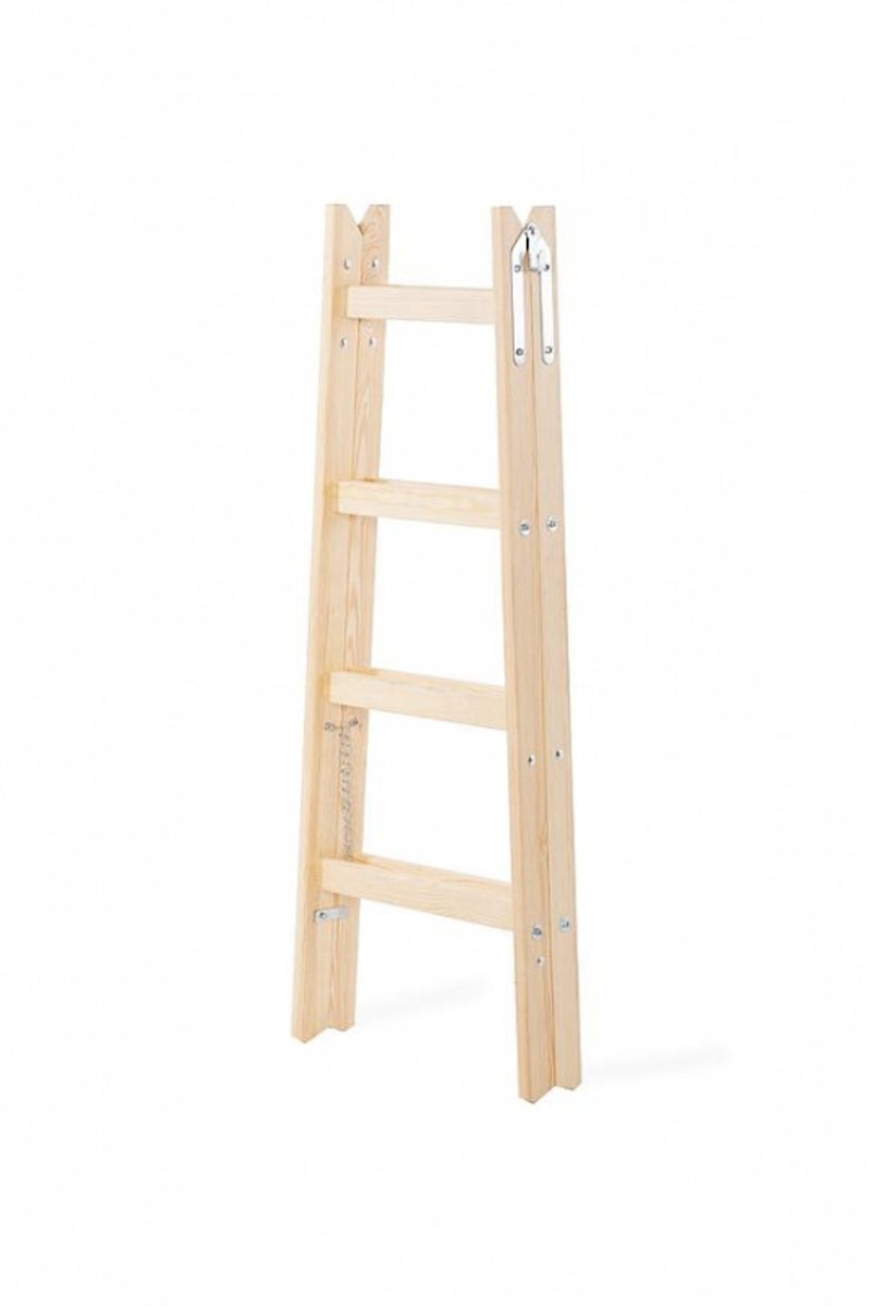 PROREGAL Houten Dubbele Giraf Houten Trapladder met Veiligheidsketting 2 x 5 Sporten 163 cm Hoge Trapladder T-bar Ladder Dubbele Sportladder