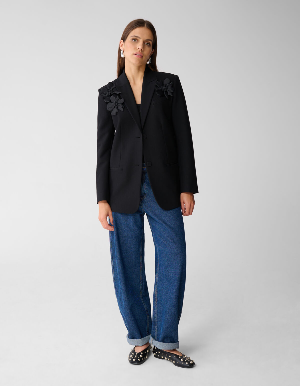 Flower Blazer Zwart By Mieke