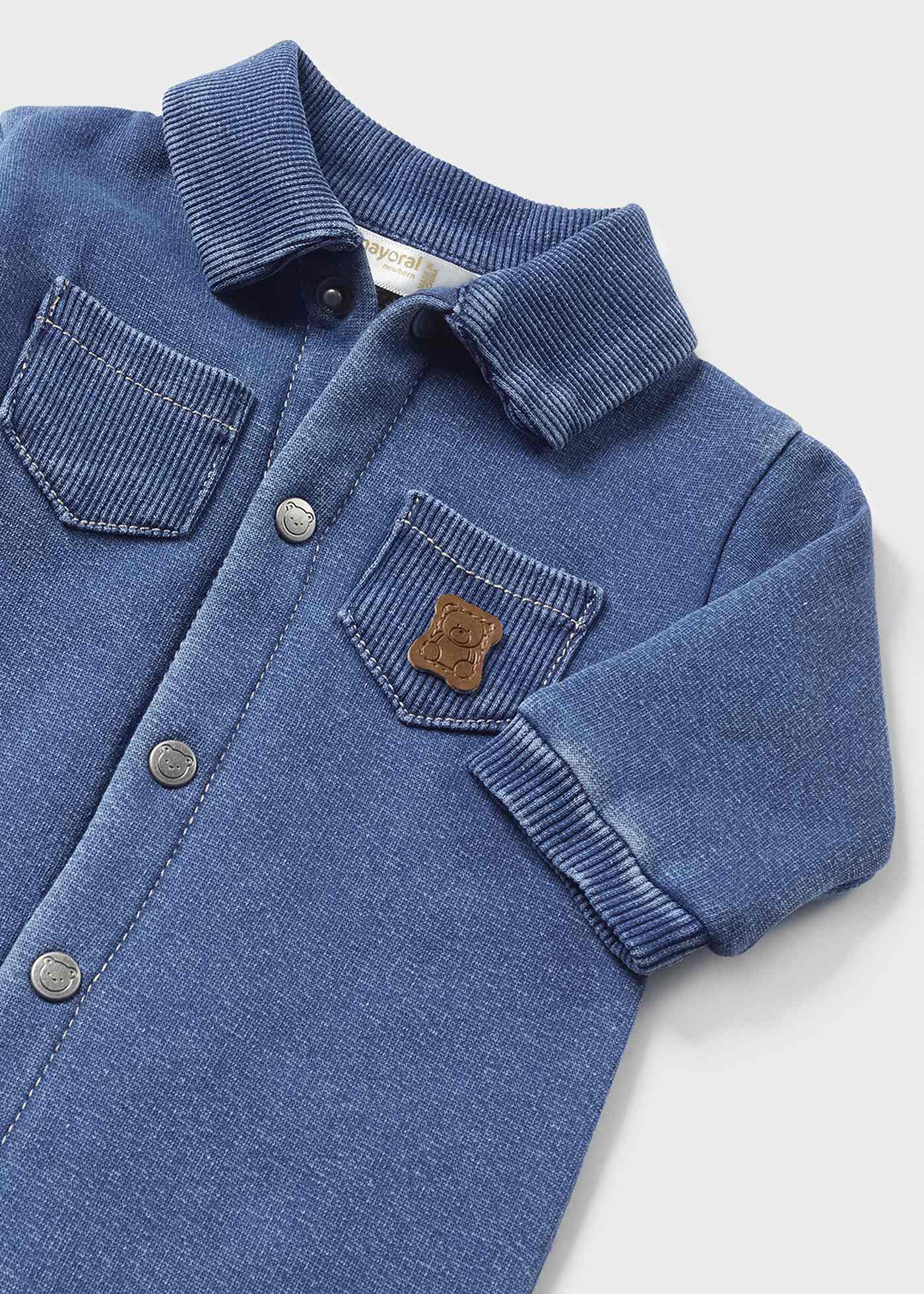 Macacão jeans para recém-nascido