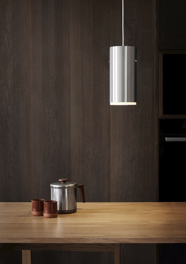 Moebe Tube Pendant, Brushed Aluminium, Large Brushed aluminium