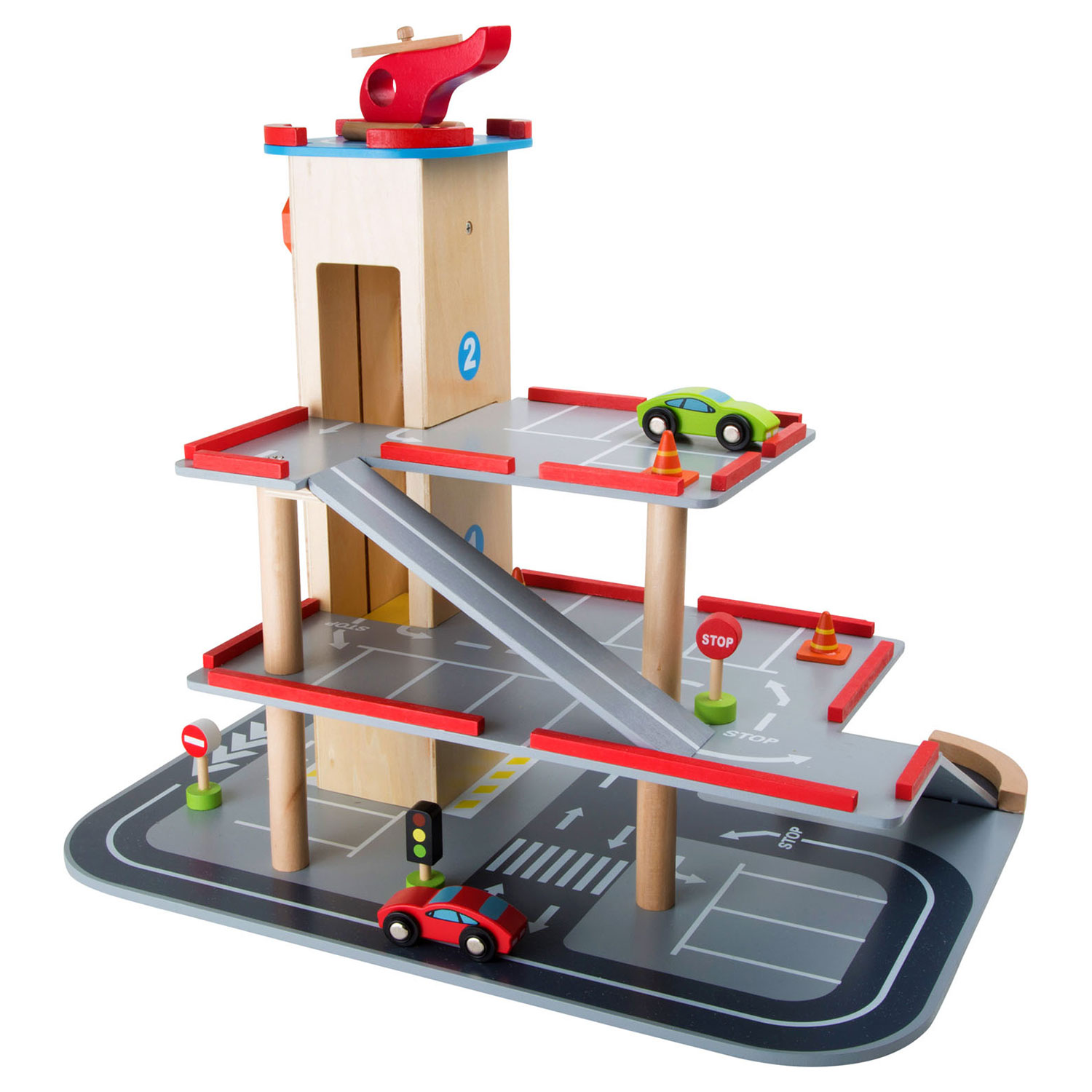 Small Foot-Houten Parkeergarage met Accessoires