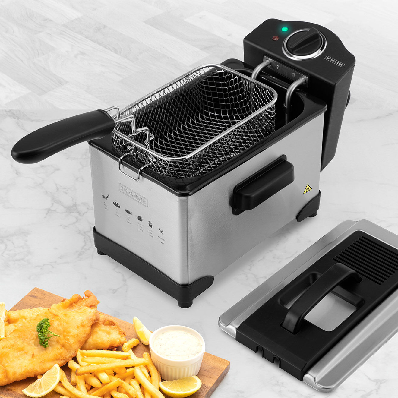 Kitchencook Friteuse 3l inox semi6-pro fry plus gris/noir