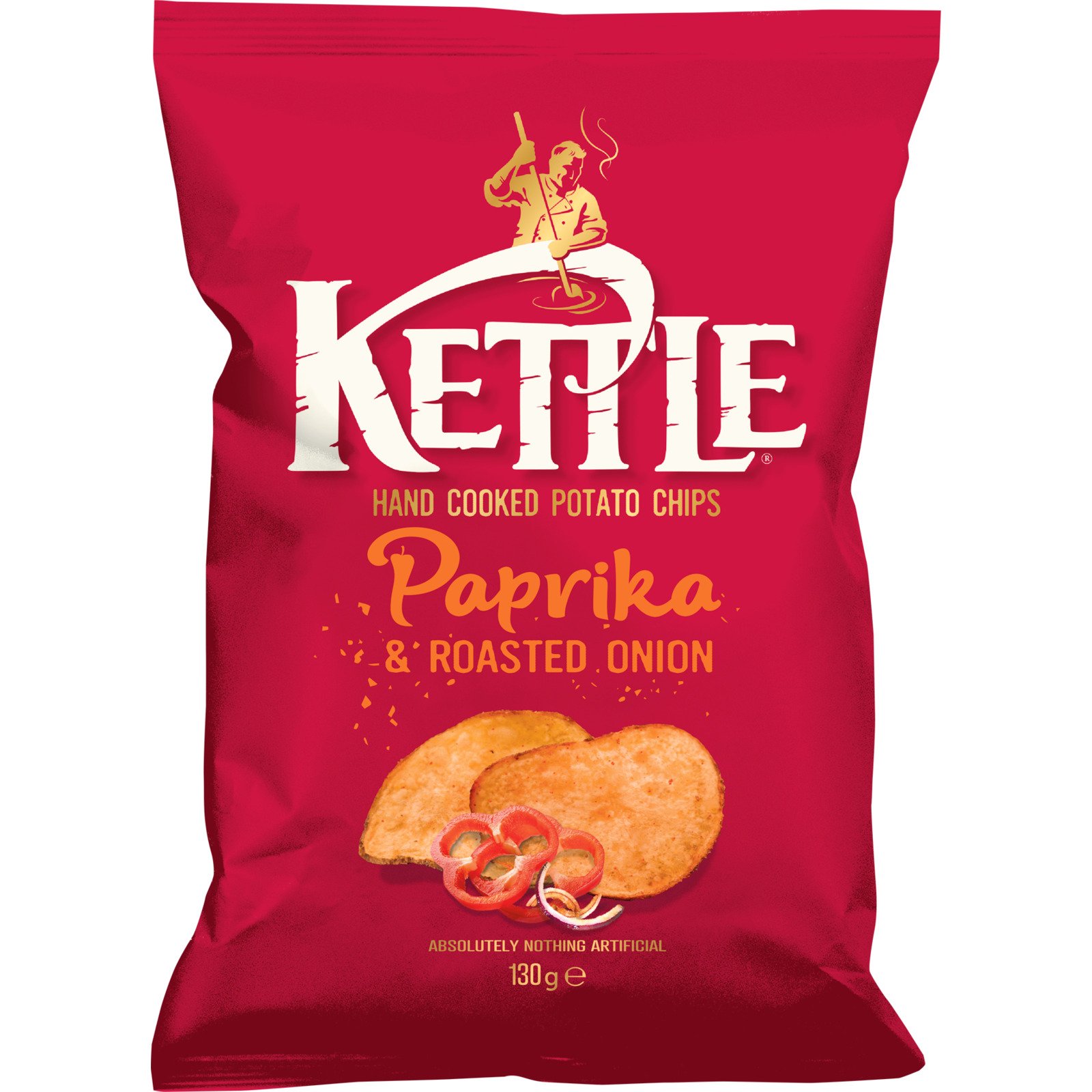 Kettle Chips Paprika & Roasted Onion 130 g
