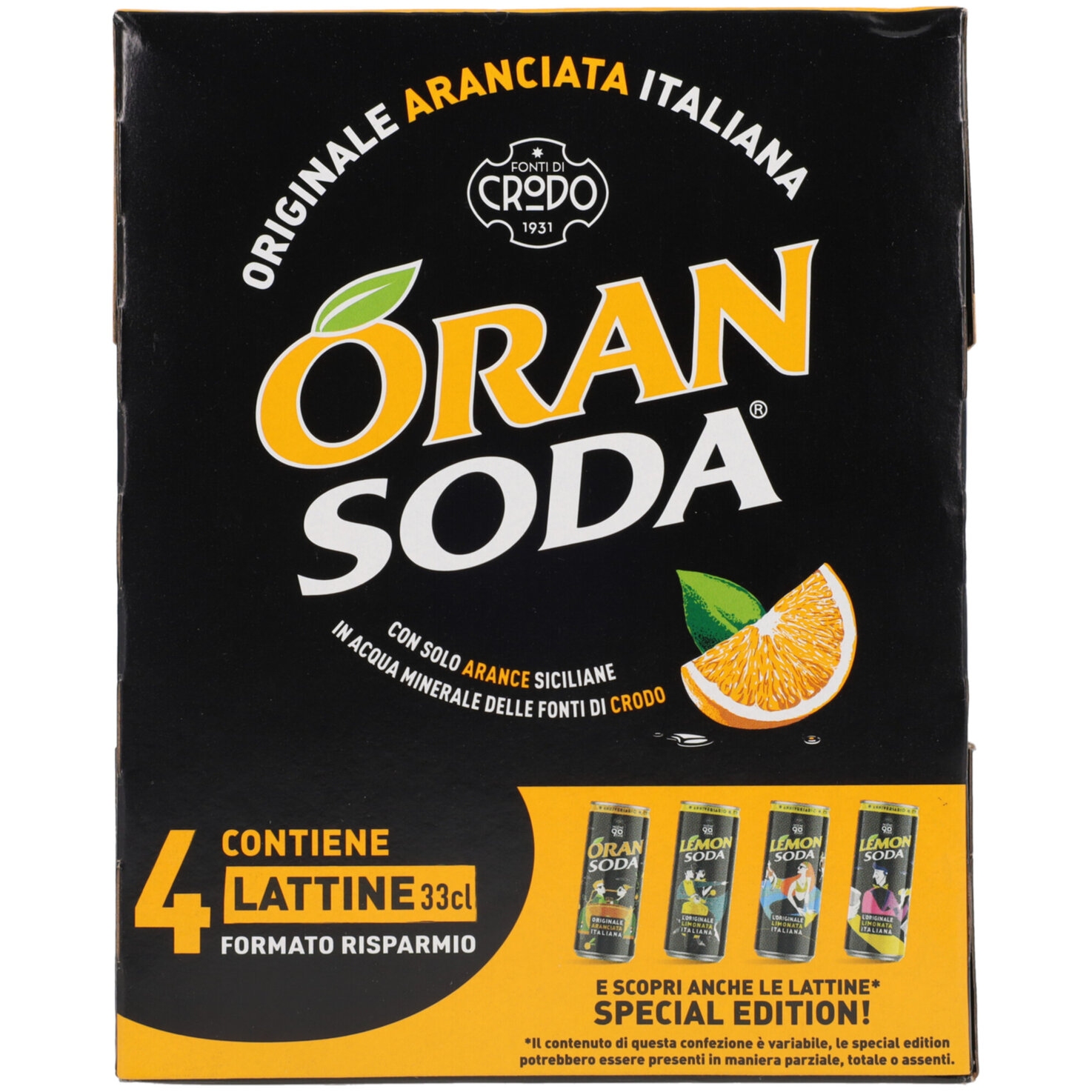Oran Soda l'Aranciata 4x33cl -132cl