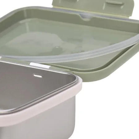 Lässig Brotdose Kinder - Edelstahl Lunchbox, Happy Prints Oliv