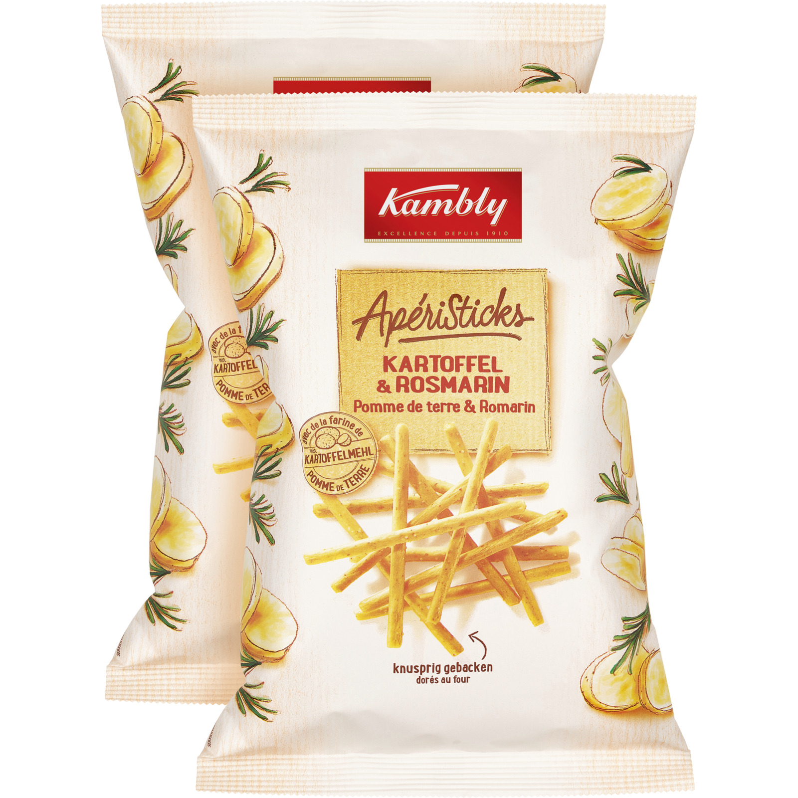 Kambly Apéri Sticks Kartoffel & Rosmarin 2 x 140 g