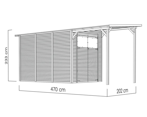 Bertilo Fineline Rhombus Profile Modern 4 Plus Tuinhuis incl. lessenaarsdak 501 x 231 cm Naturel