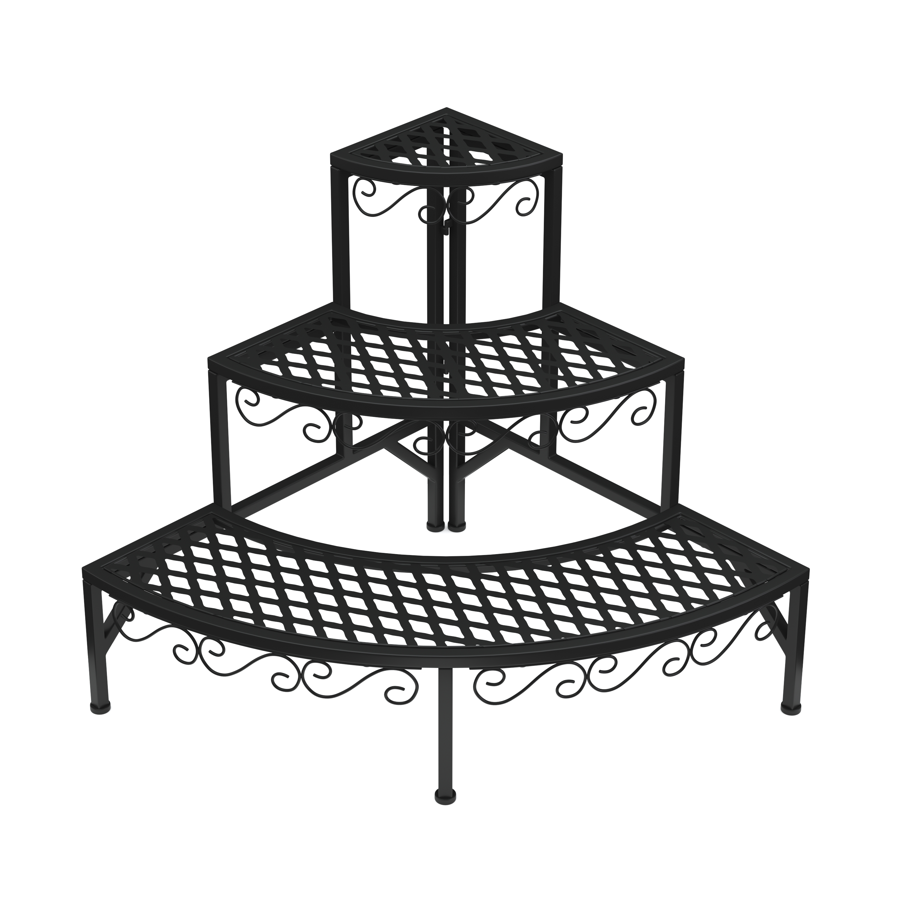 Pflanzenregal 87 x 60 x 60 cm schwarz