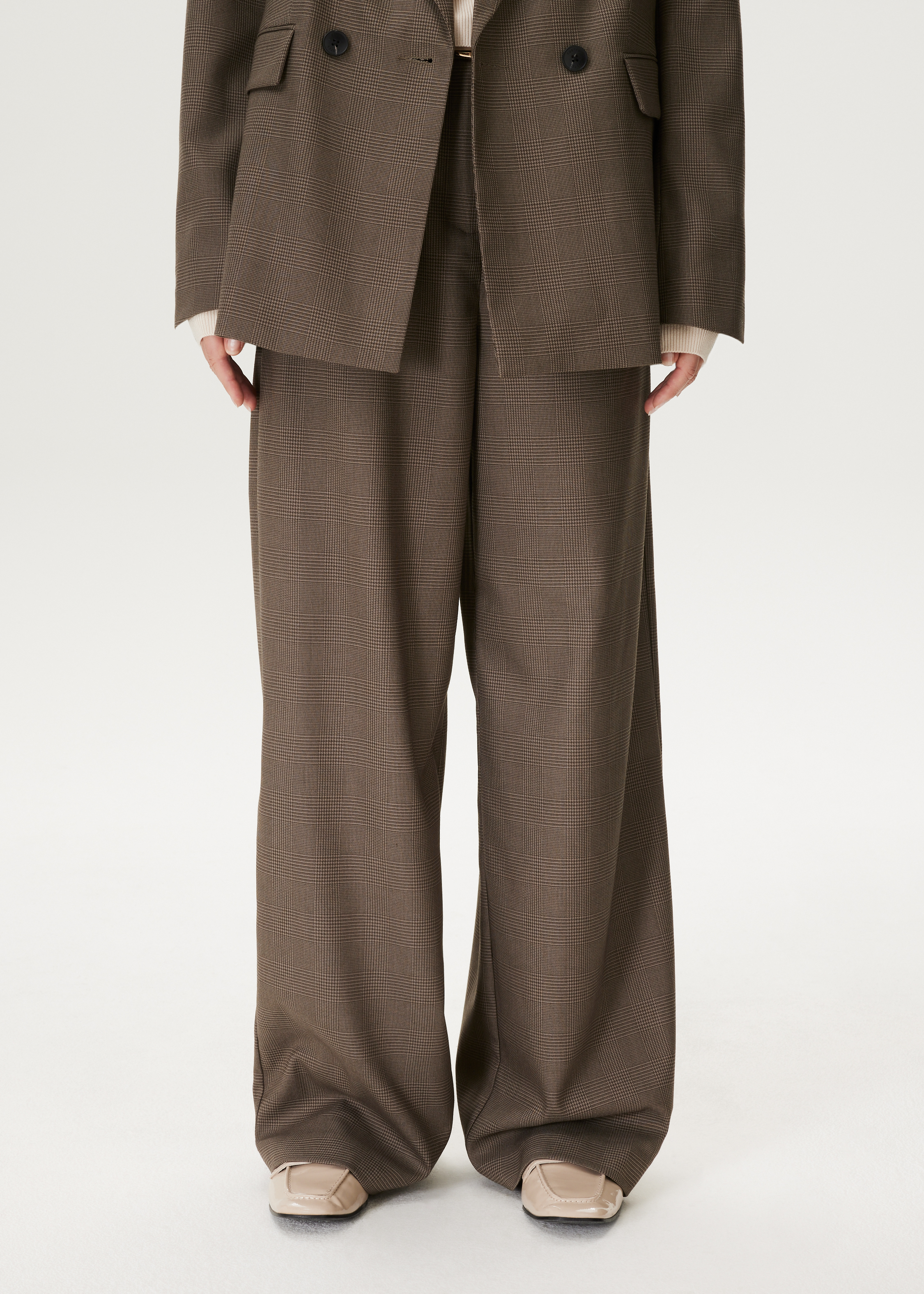 Wijde pantalon geruit