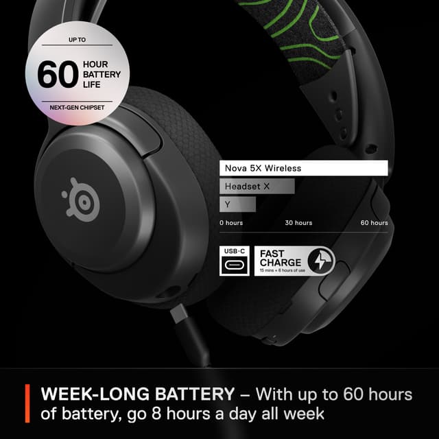 SteelSeries Arctis Nova 5 gaming headset (Xbox, sort)