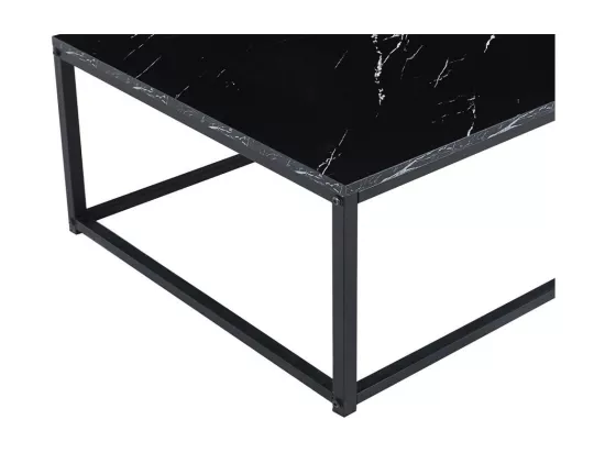 Table basse EWING effet marbre noir, idéal pour un salon unique