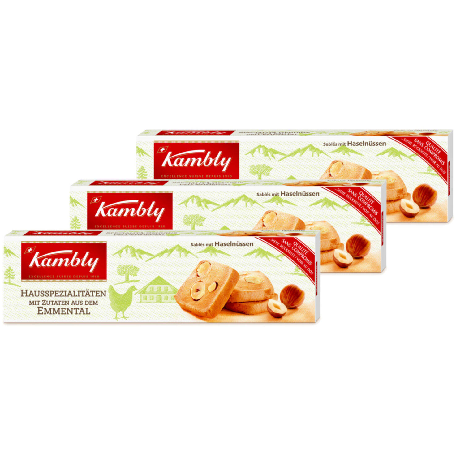 Kambly Sablés mit Haselnüssen 3x90g