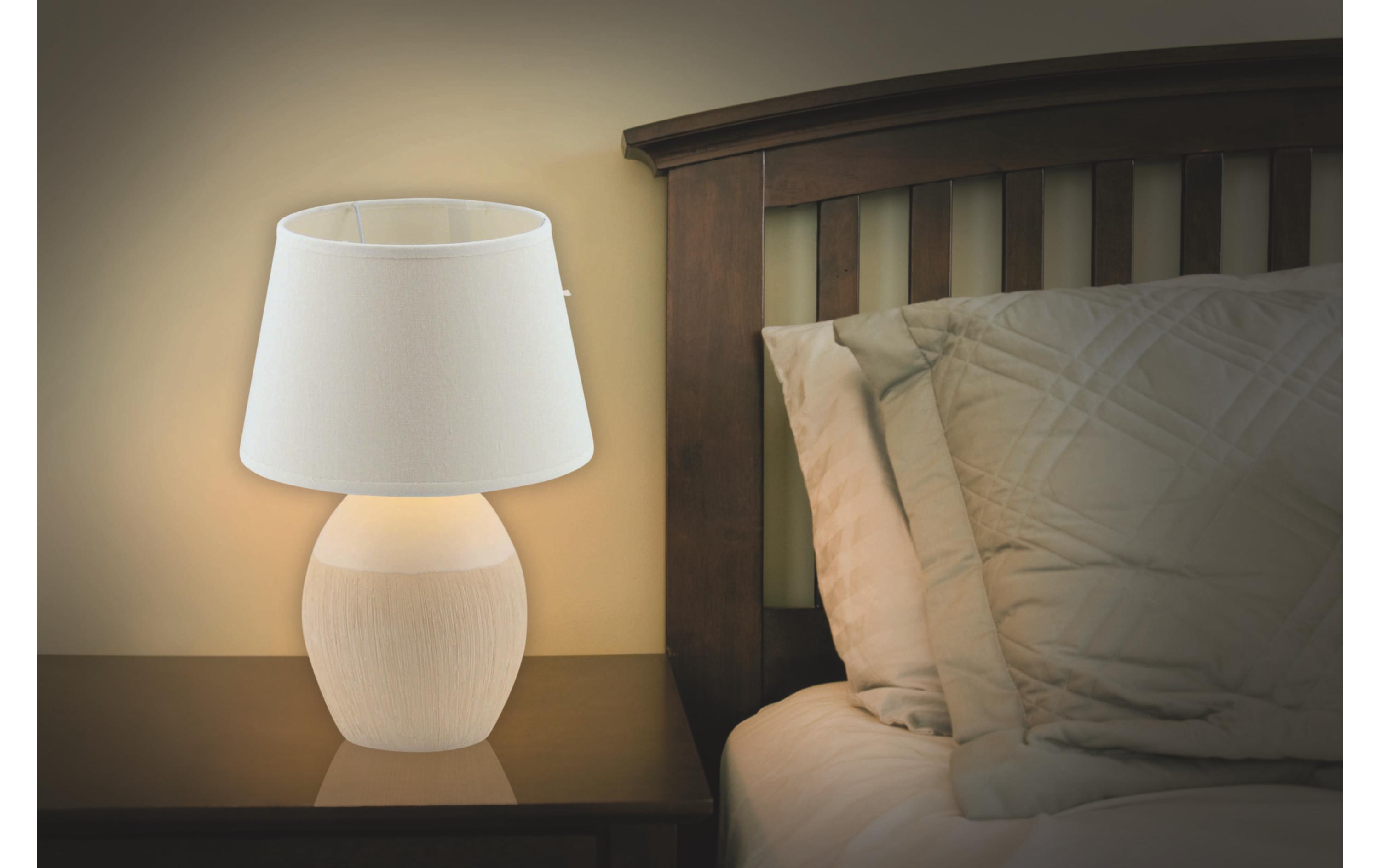 Tischleuchte «Talia» h: 31 cm WeissTischlampe aus Keramik