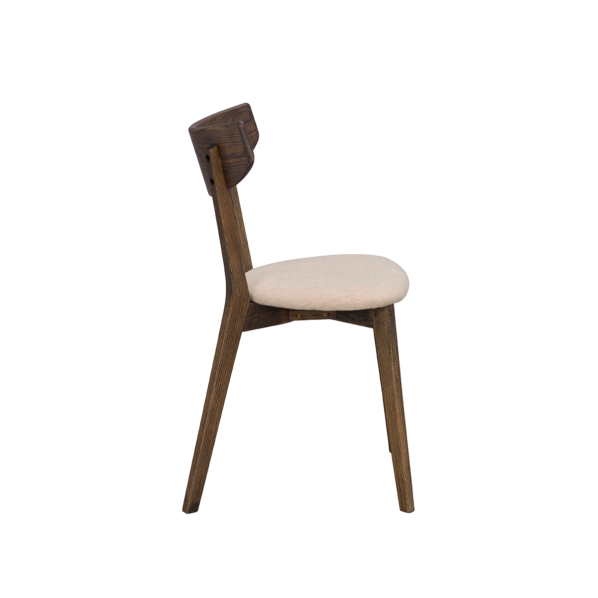 Eetkamerstoel eikenhouten Ami Donker eiken - beige