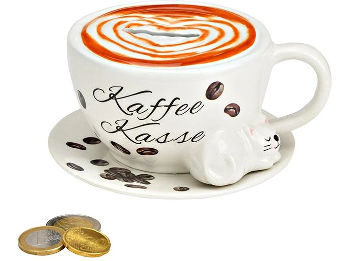 G. Wurm Spardose Kaffetasse 14 x 8 x 13 cm Sparkasse zum Aufbewahren von Geld
