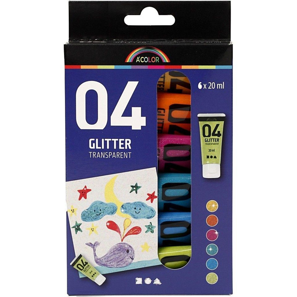 A-Color - Glitter Maling og Børnepensler