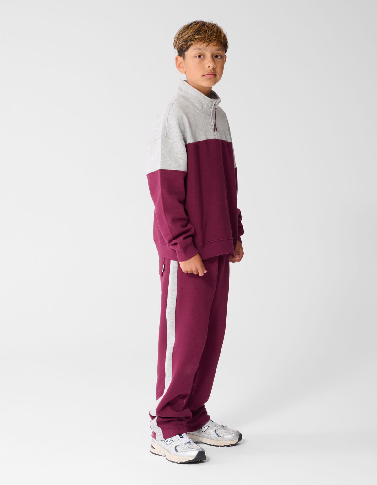 Relaxed Fit Sporty Broek Donkerrood