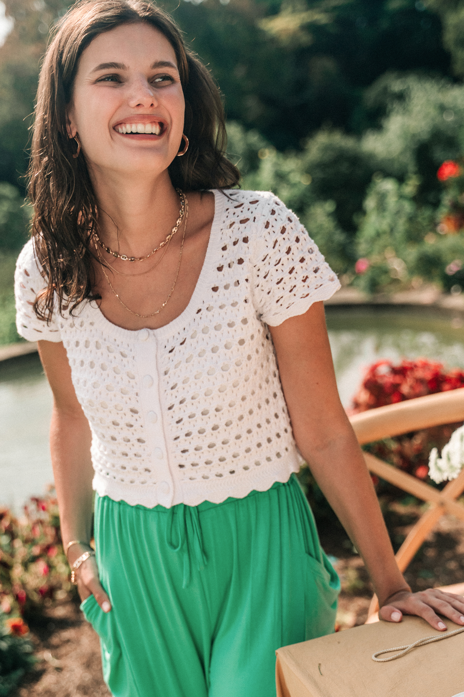 Cardigan festonné en crochet