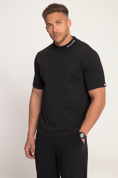 STHUGE T-Shirt, Halbarm, Stehkragen mit Schriftzug, bis 8 XL