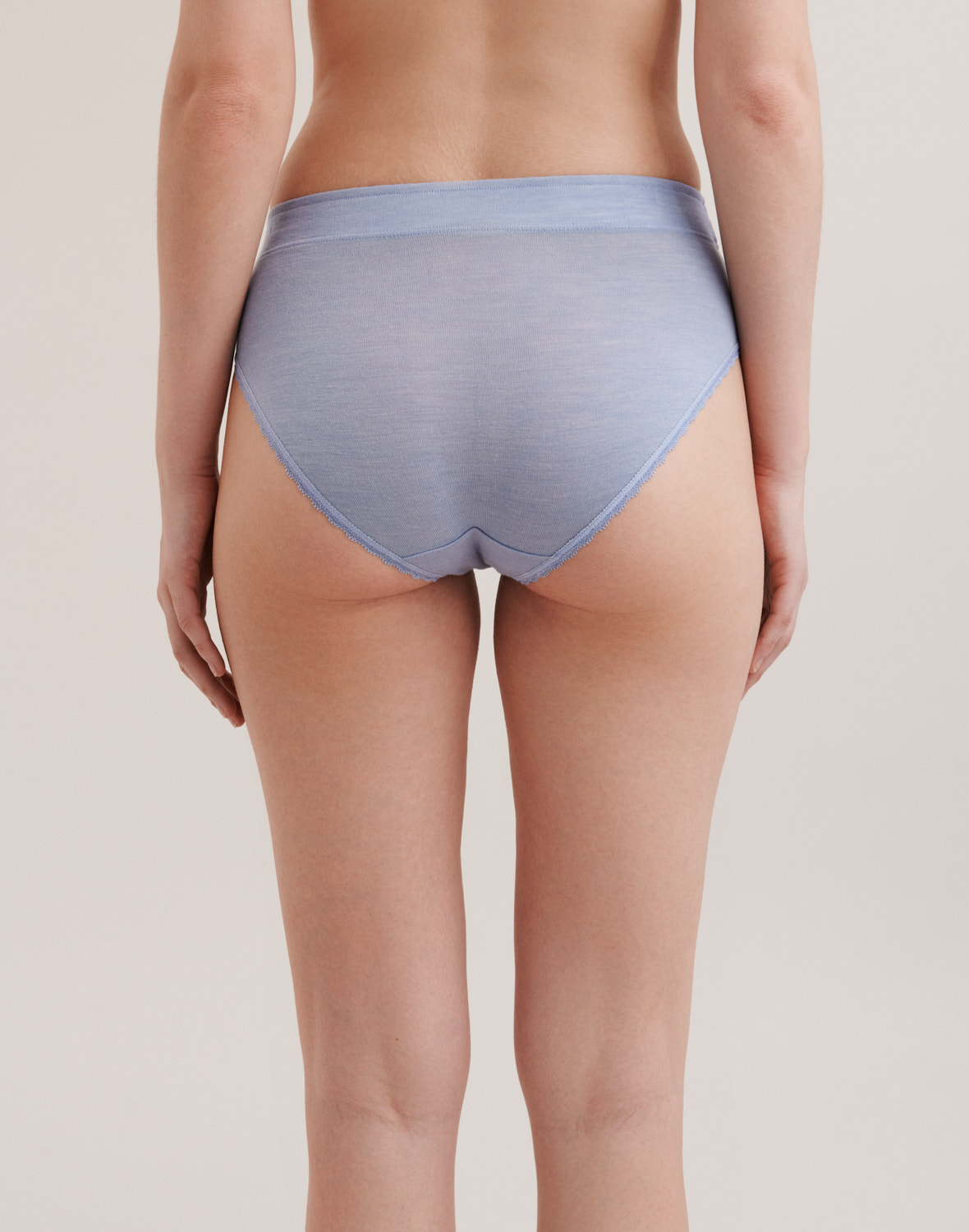 Hooggetailleerde slips van merinowol/zijde voor dames -