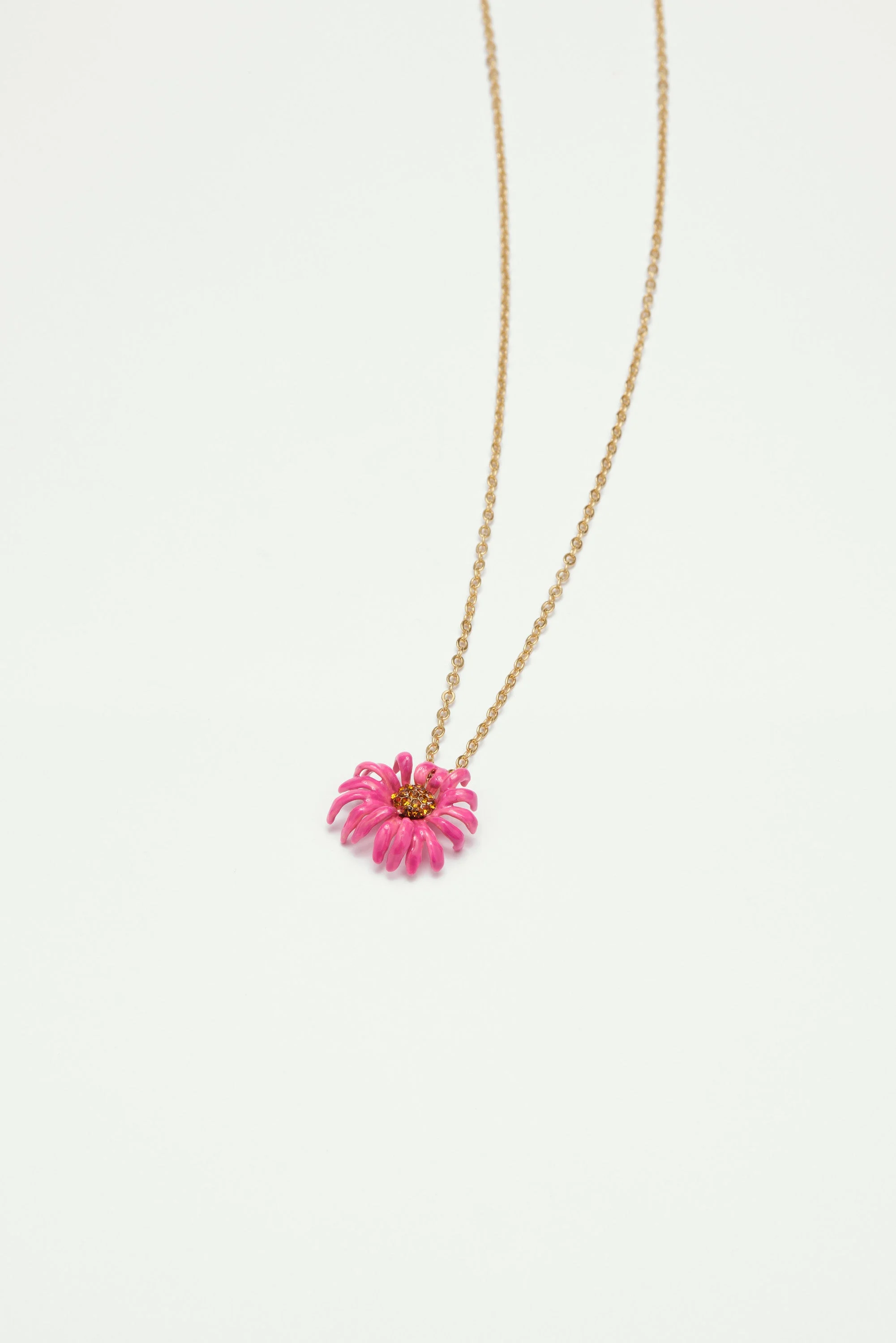 Collier pendentif fleur echinacée pourpre | Multicolore