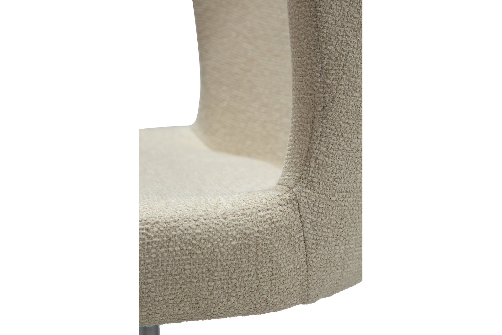 Glam kontorstol Tekstil Bouclé Frosted Almond med antikk messing ben