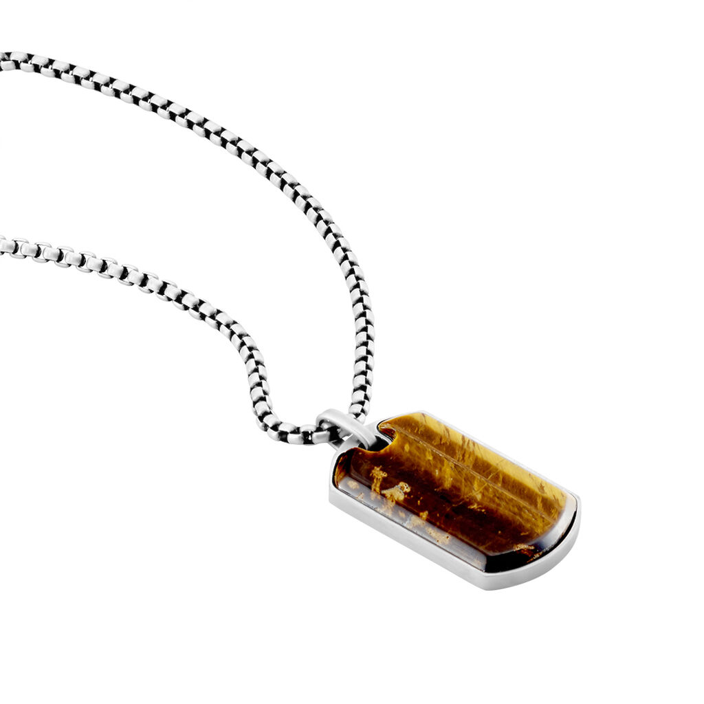 Collier Acier Vieillit Hakan œil De Tigre