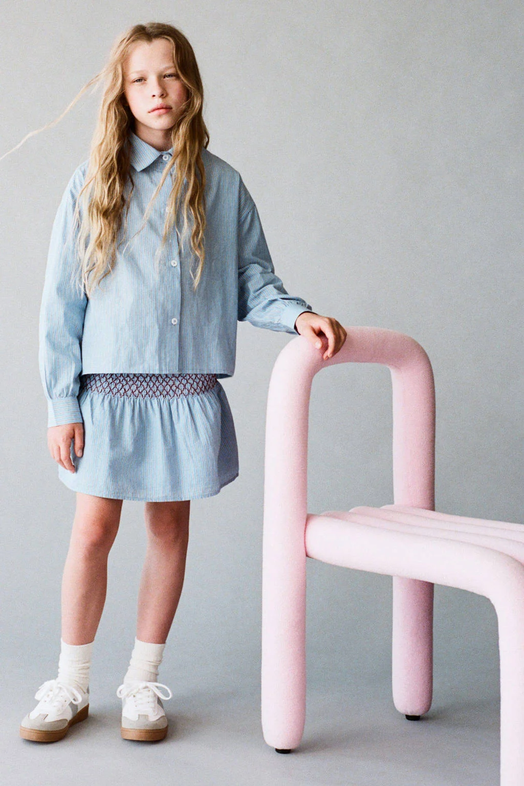 Mango Kids A-lijn rok blauw