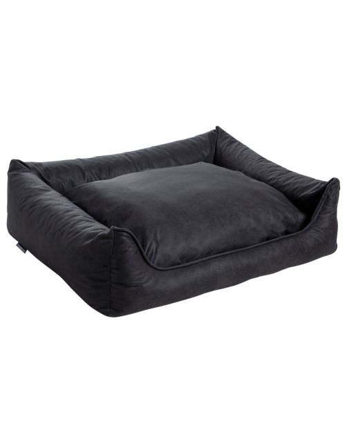 Maxxnobel Orthopedische Sofa Lederlook\/Teddy Zwart&Antraciet - Hondenbank