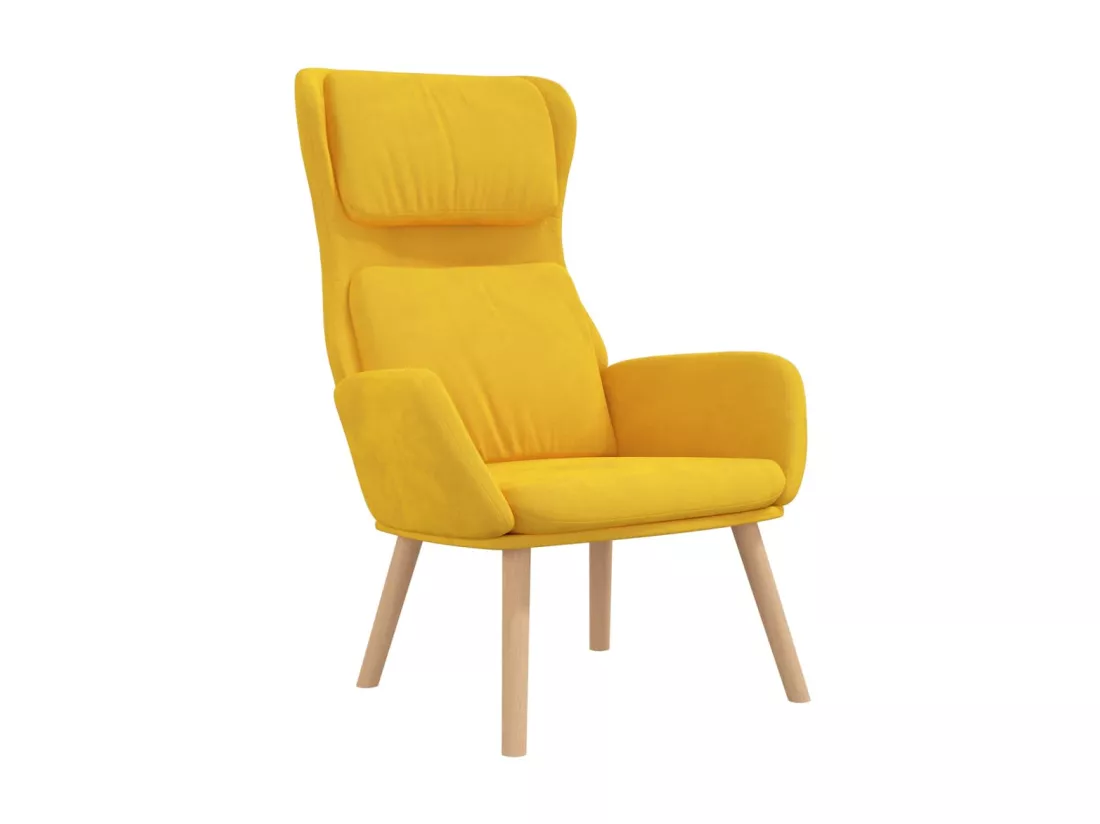 Chaise de relaxation Jaune moutarde Velours