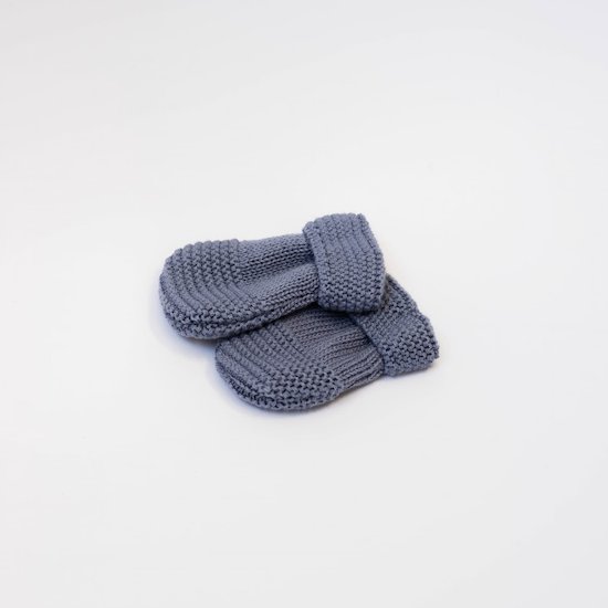 Petits chats Moufles en tricot   Bleu Orage        Taille unique   de               La Manufacture de Layette