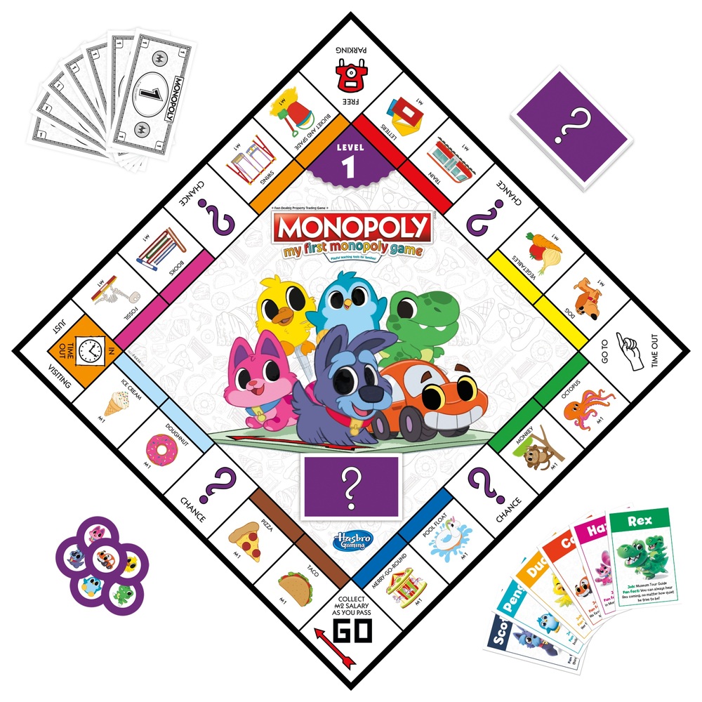 Mein erstes Monopoly-Brettspiel mit zwei Seiten für Kinder
